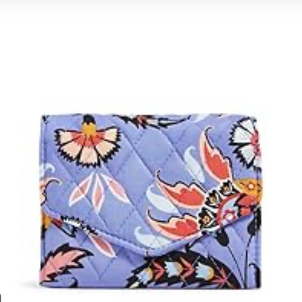 NWT Vera Bradley mini Tri-fold wallet in mural garden Floral